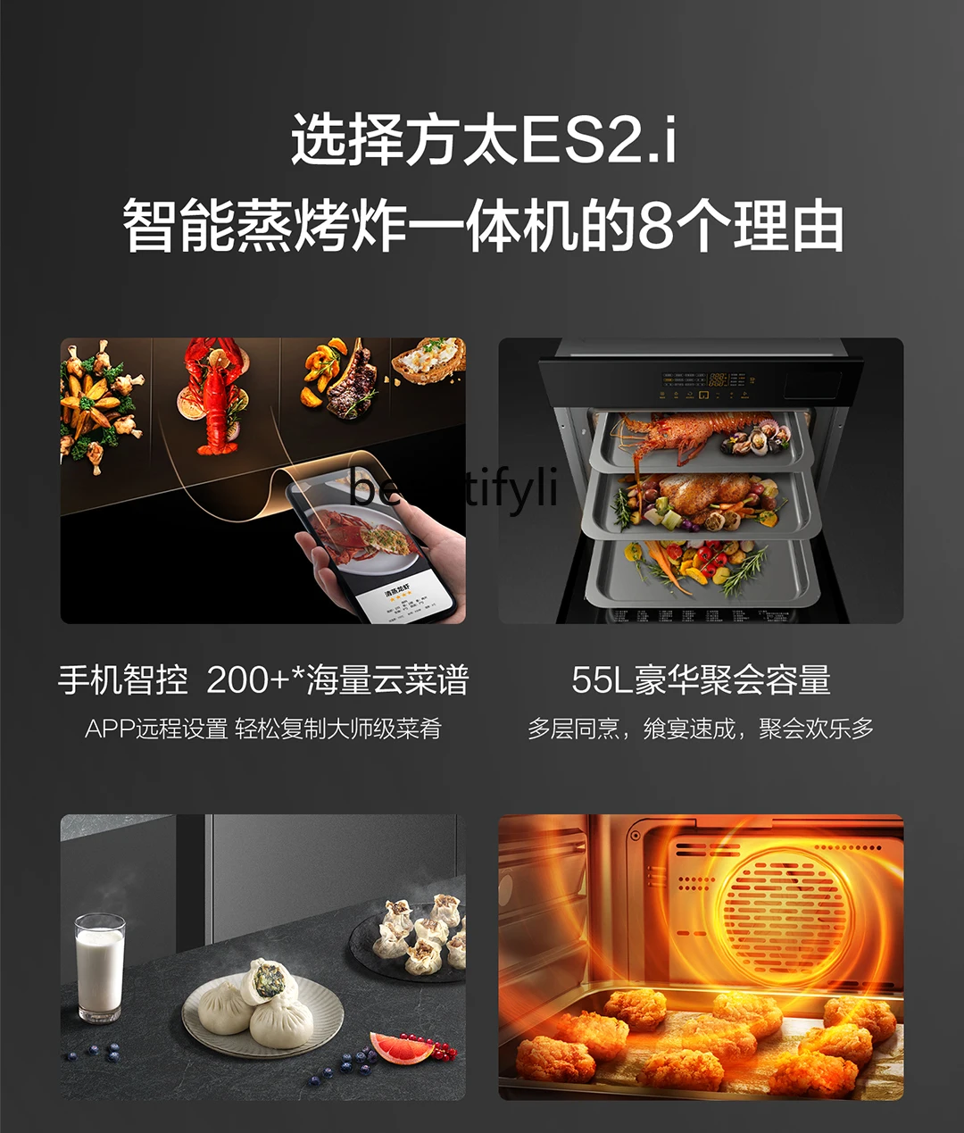 Es2. I Intelligent Multi-Function Embedded Electric Steamer Oven