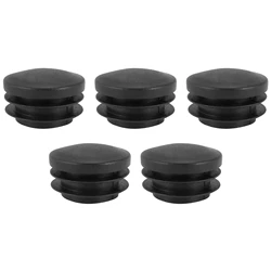 Black Plastic 35mm Dia Blanking End Caps Round Tube Insert 5 Pcs