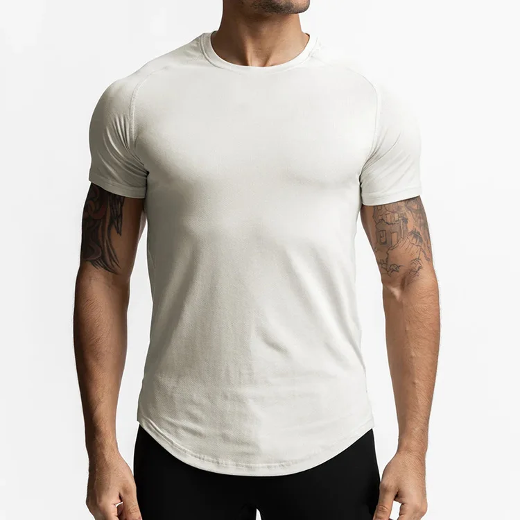 T-shirt de Sport à manches courtes pour homme, maillot de Sport à séchage rapide pour l'entraînement, la musculation et la course à pied