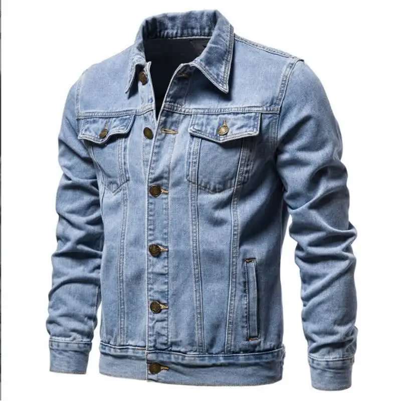 2026 New Spring and Autumn Men's Denim Jacket Casual Fashion Tooling Denim Jacket