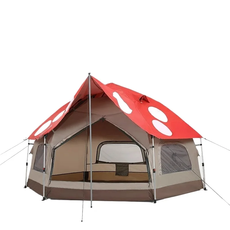 

Outdoor Exquisite Camping Mushroom Tent Portable Silver Coated Sunscreen Rainproof Picnic Automatic