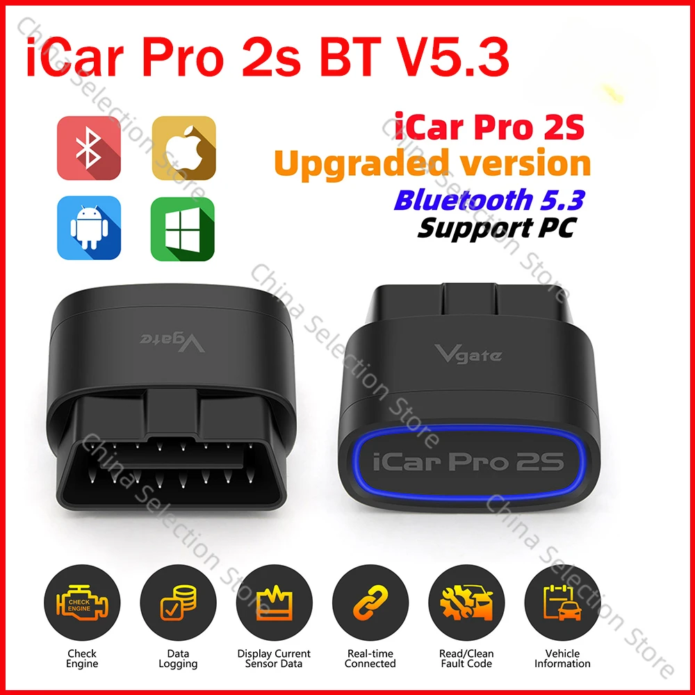 Best Price Vgate iCar Pro 2S Bluetooth 5.3 OBD2 Scanner Auto SCAN ELM327 Diagnostic Tool OBDII Diagnose for iOS/Android/Windows