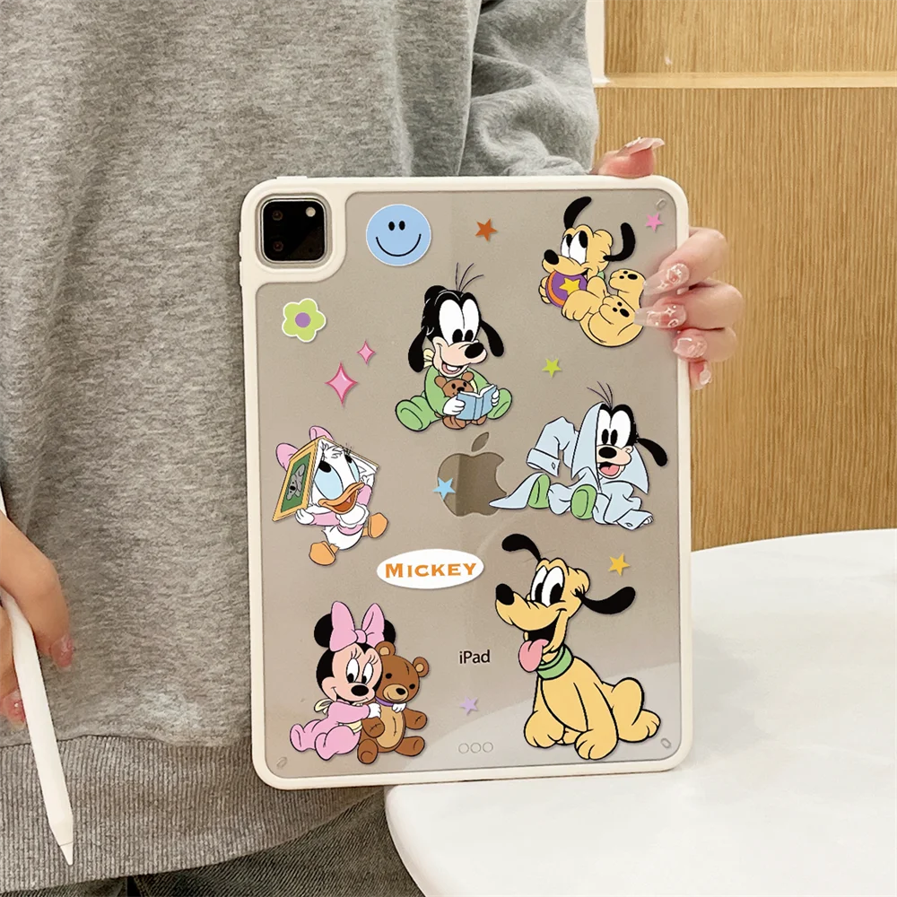 

For iPad Case 2025 Air 11inch Pro 11 2024 10th 11th Gen Pro 10.5 10.2 5/6/7/8/9th 9.7 Mini 6 7 8.3 Acrylic Cover Minnie Pluto