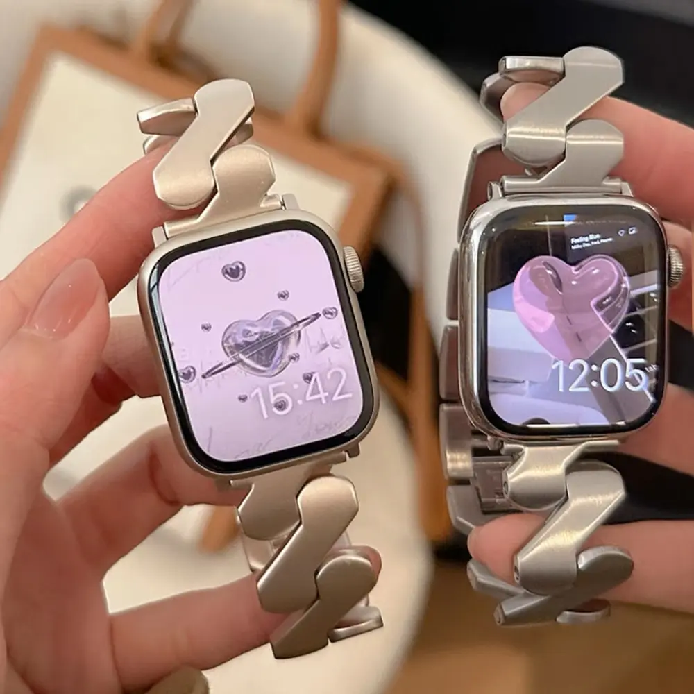 

Браслет из нержавеющей стали для Apple Watch Ultra 49 мм, ремешок для iWatch Series 9 8 7 41 мм 45 мм 6 5 4 SE 38 40 42 44 мм