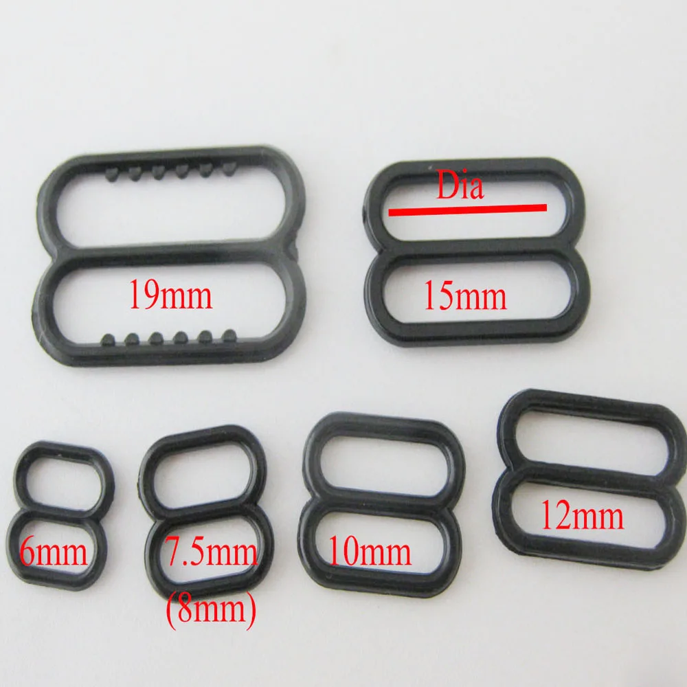 NBNNGW Multisizes Bra Buckle 50Pcs Clear/Black/White Adjustable Belt Buckles Plastic Sliders/Rings/Hook Underwear Supplies