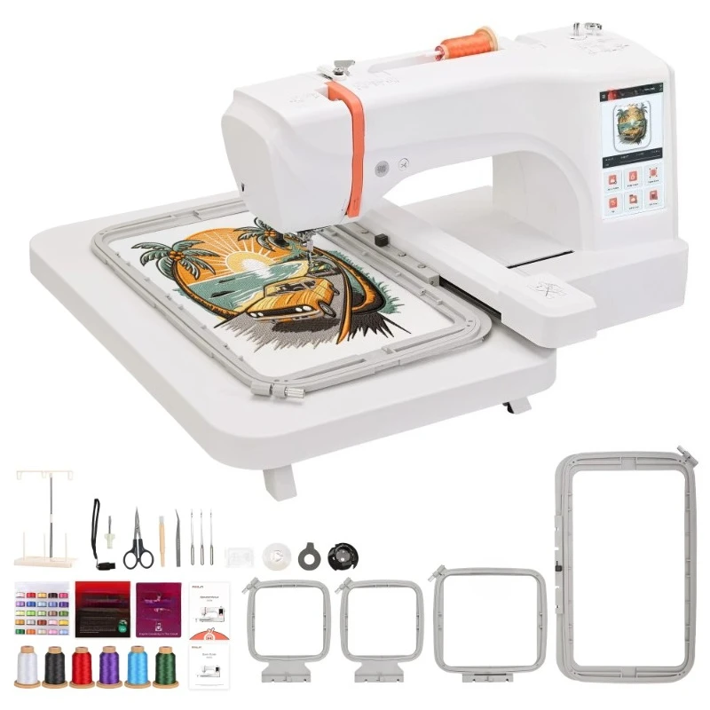 

Household embroidery machine for beginners, embroidery range 7 inches touch screen 200 patterns, wireless connection