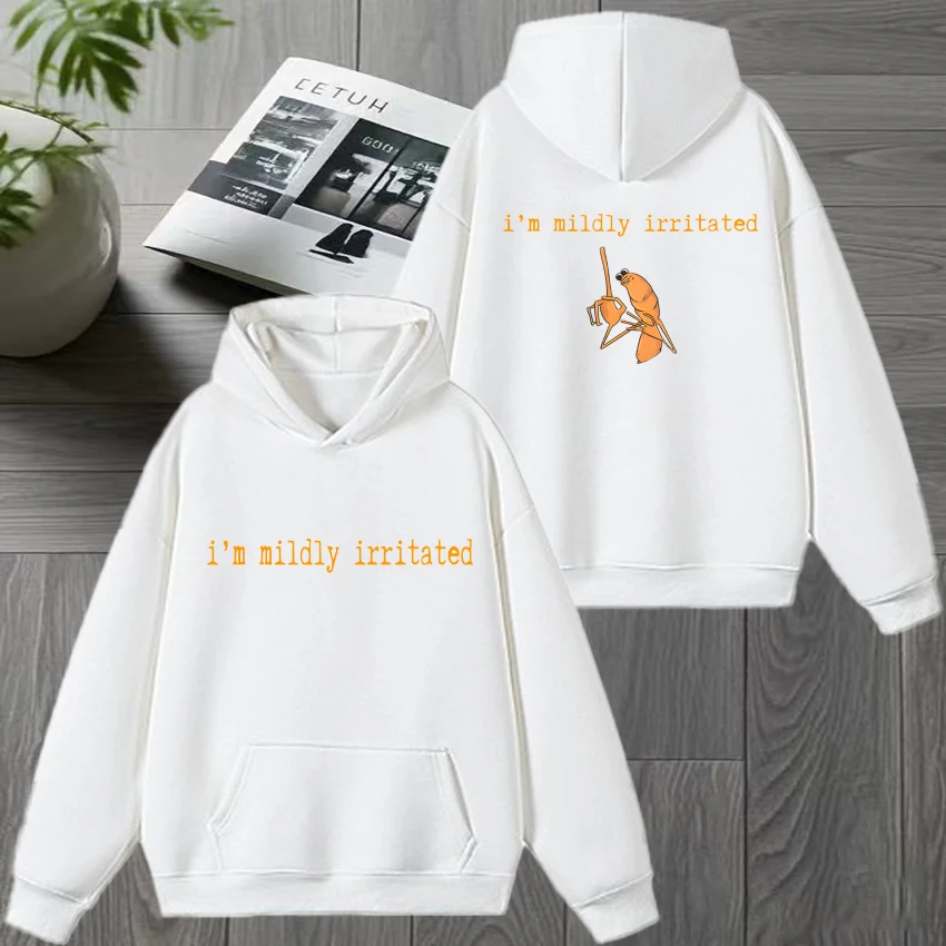 

High Quality I'm Mildly Irritated Marcus The Worm print Hoodie Men women harajuku fashion pullover Unisex Fleece Sweatshirt