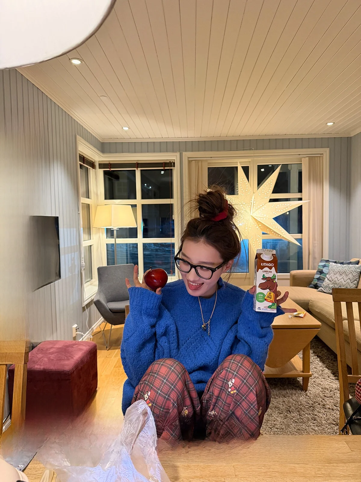 

Klein Blue Lazy Sweater Women's Spring Knitted Top Not Spicy Coriander Simple Style Loose Fit Long Sleeve Thermal Casual Wear