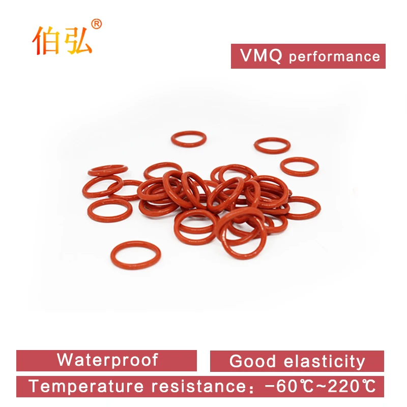 CS2/2.5/2.8mm Vermelho VMQ espessura borracha de silicone O-rings selos arruela de junta resistente à temperatura anel de silicone macio à prova d'água