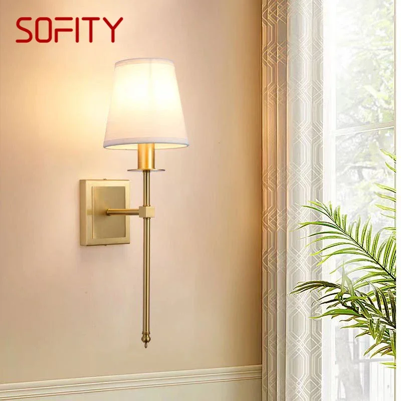 SOFITY-Applique Murale en Laiton Américain, Lampe de oral et, Rétro, Nik, Salon, Chambre, Villa, Hôtel, Couloir, Applique Murale