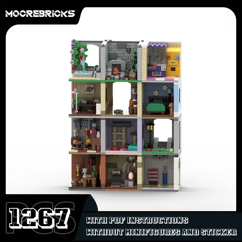 Seria 27 CMF Modularna Architektura DIY Klocki MOC Widok Ulicy Miejskiej Model Budynku Zestawy Zabawek do Składania Prezenty Urodzinowe