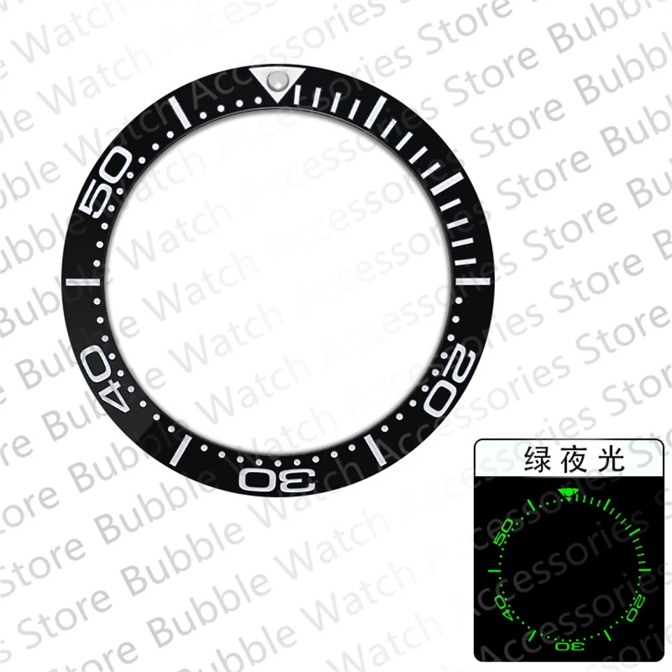 

38MM×30.7MM Black Blue Ceramic Green luminous Slanted Bezel Insert Fit for OMEGA Old Men's Mechanical Watch