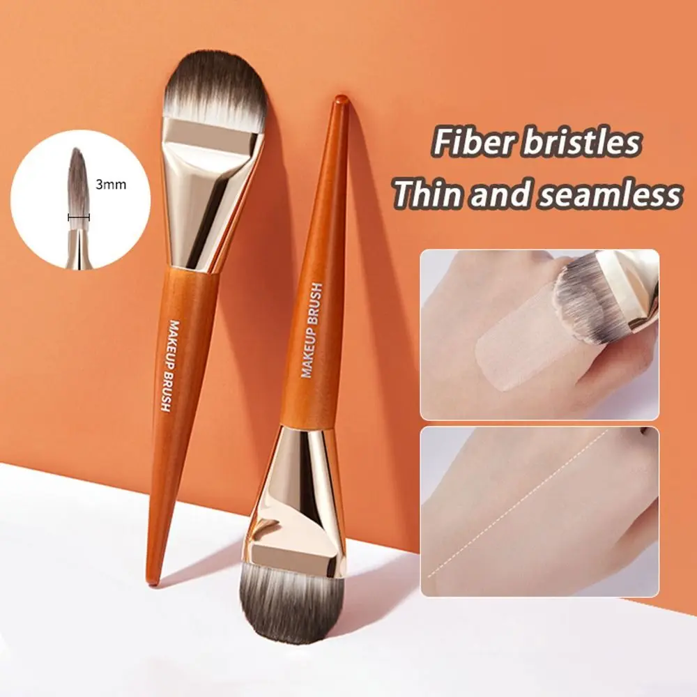 

Professional Tongue Shape Liquid Foundation Brush Ultra-thin Soft BB Cream Makeup Brush Wooden Handle Concealer Makeup Tool