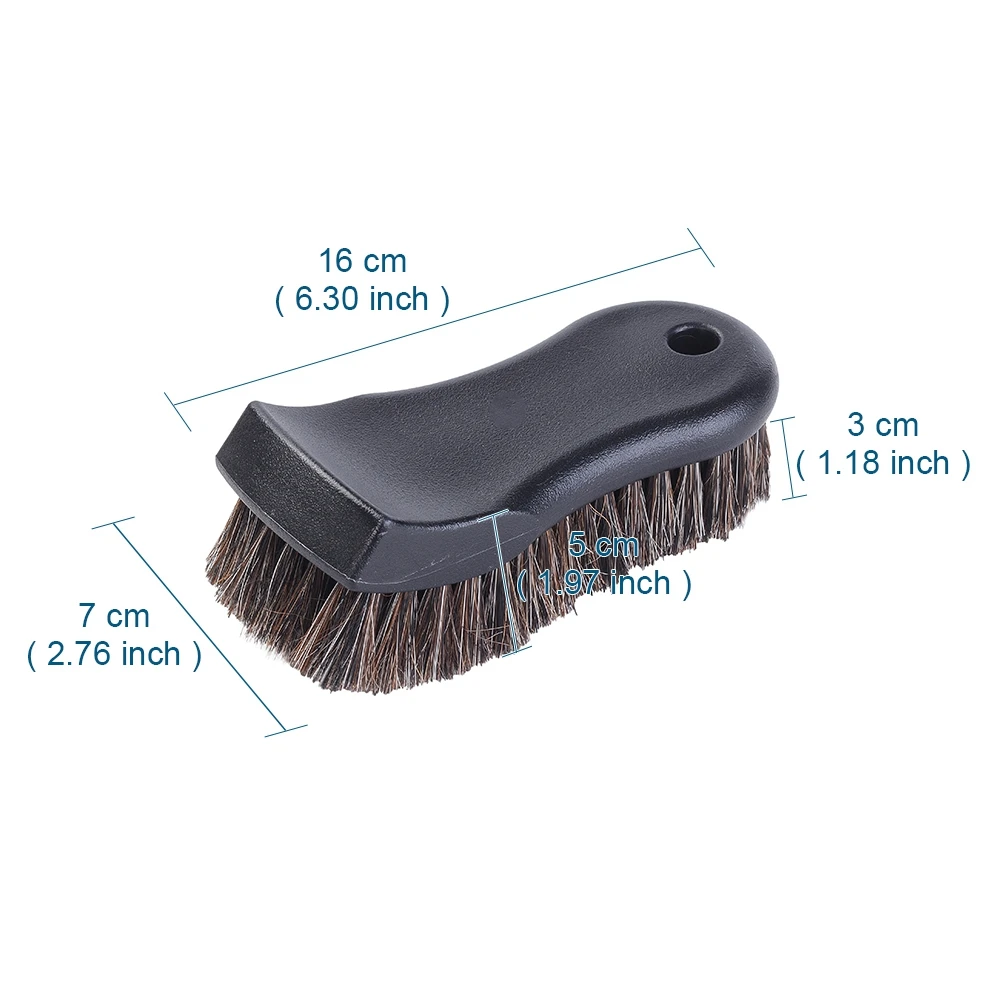 Premium Select Horsehair Interior Cleaning Brush for Leather, Vinyl, Fabric and More