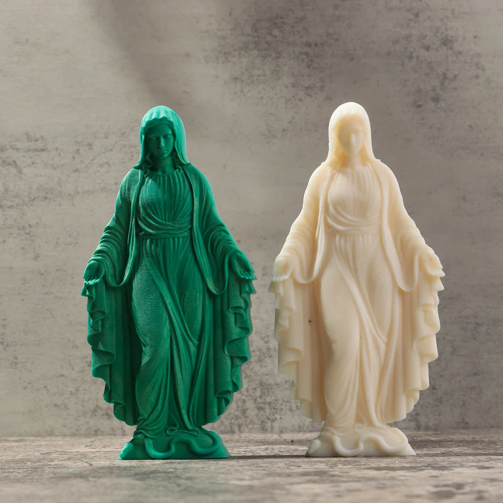 DIY Virgin Mary Candle Gypsum Making Mold Handmade Aromatherapy Candle Resin Making Mold Women Portrait Decor Gifts