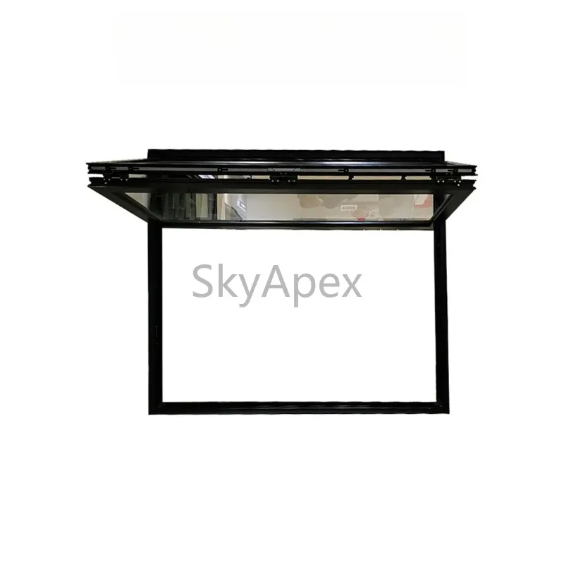 American Vertical Roll Up Grid Folding Window For Bar Aluminum Alloy Security Anti Burglary Durable  Ventilation  Practical  Use