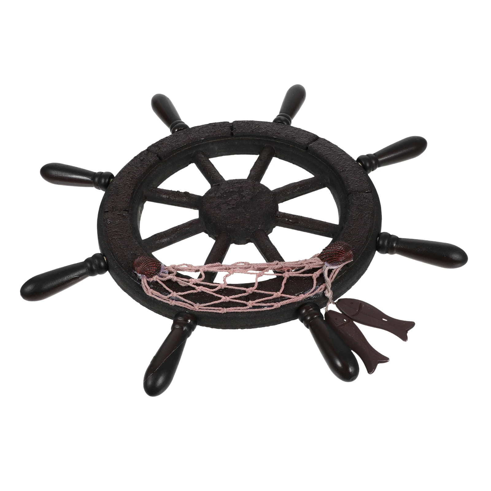 

Деревянный руль, подвесное украшение 34 см, винтажное колесо корабля, настенный декор, морской орнамент на руль, пляжный стиль