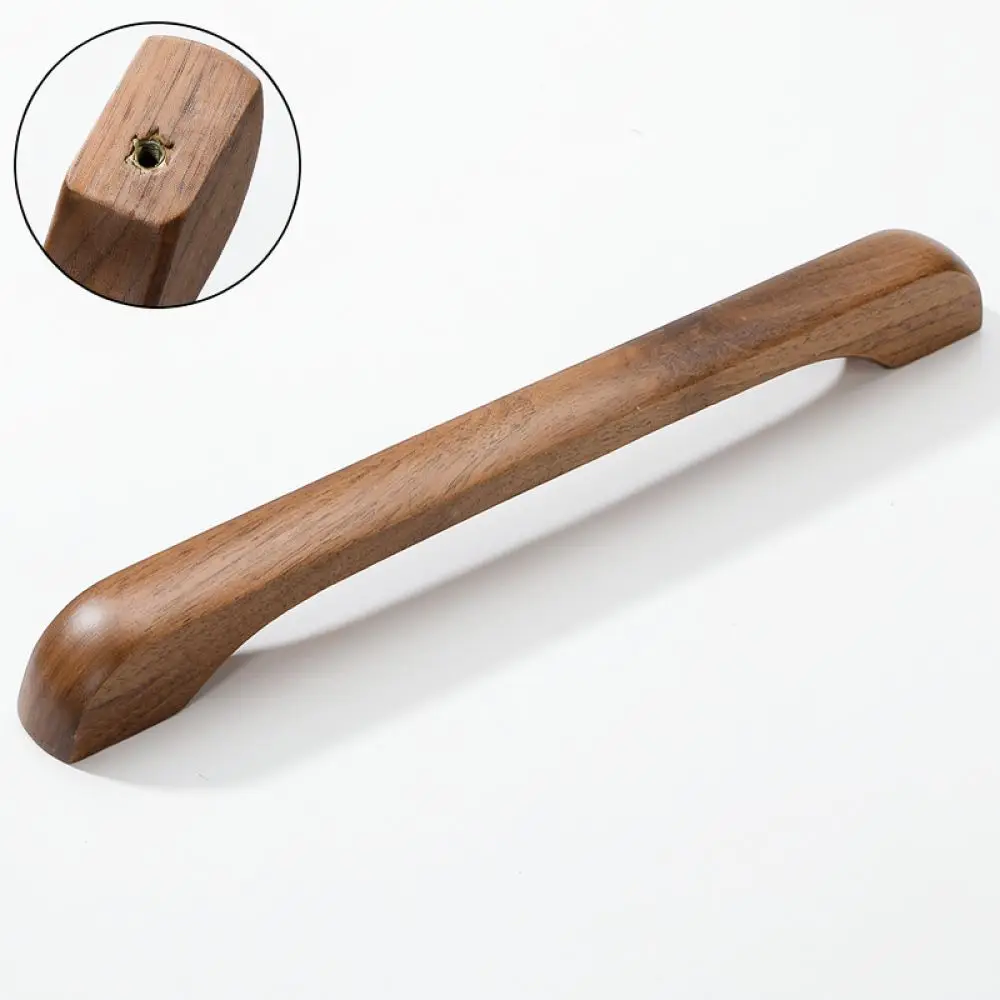 Solid Wood Drawer Handle Minimalist Kitchen Cabinet Knob Natural Walnut Beech Furniture Pull For Yingdun Home Decor
