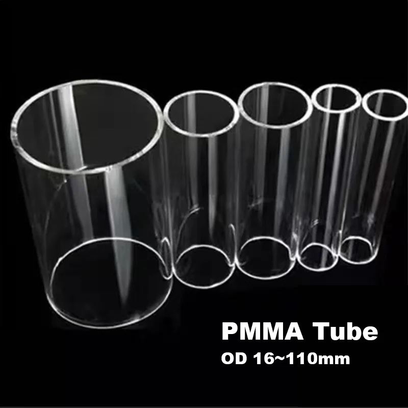 OD 16/20/25/32~110mm Acrylic Pipe High Transparent PMMA Tube Length 20/32/50cm Fish Tank Aquarium Garden Irrigation Pipe Fitting