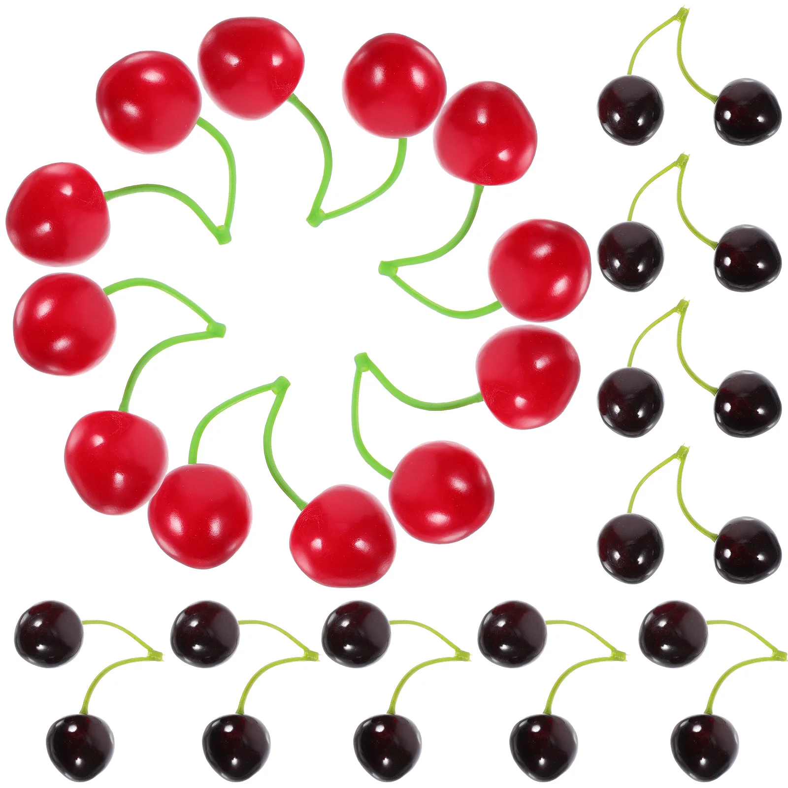 

40pcs Realistic Artificial Cherry Decor Simulation Fruit For Home Office Restaurant Photography Props Desktop Decorations Fake