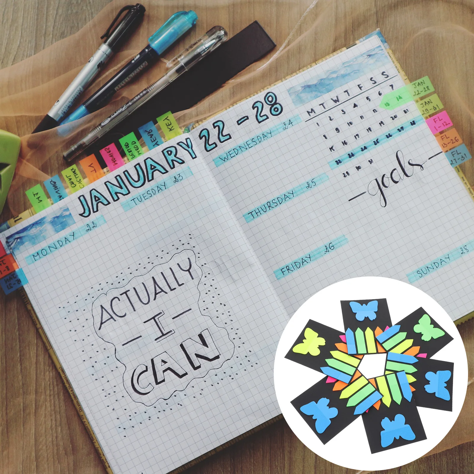 

6 set 6 Sets Transparent Sticky Tabs PET Material Memo Pad Notebook Tabs Page Markers Bookmarks Index Tab Stickers School Office