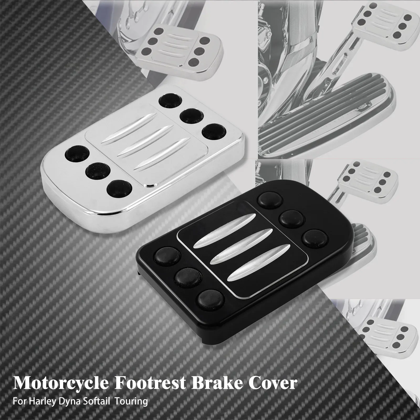 

Motorcycle Foot Pegs Brake Cover Large Footrest Pedal Pad For Harley Touring Road King FLHR FLHT Dyna Fat Bob Softail FLSTF CNC