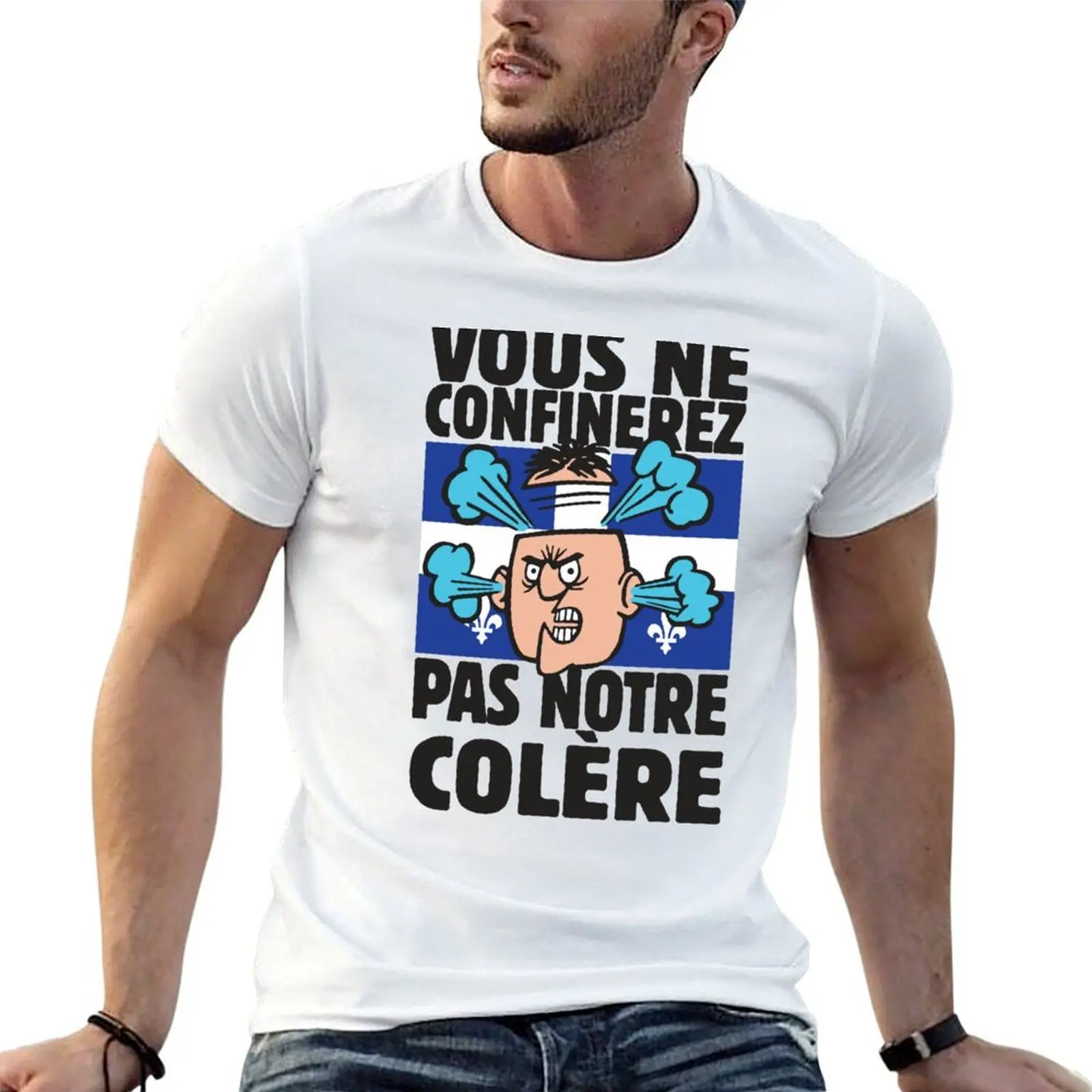 Vous ne Confinerez pas notre Colère Québec T-Shirt boys animal print valentines clothes cotton t shirt men