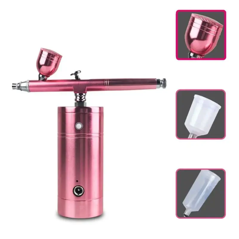 Portable Rechargeable Mini Air Compressor Kit Air-Brush Paint Spray Gun Airbrush For Nail Art Tattoo Craft Cake Fog Mist Sprayer