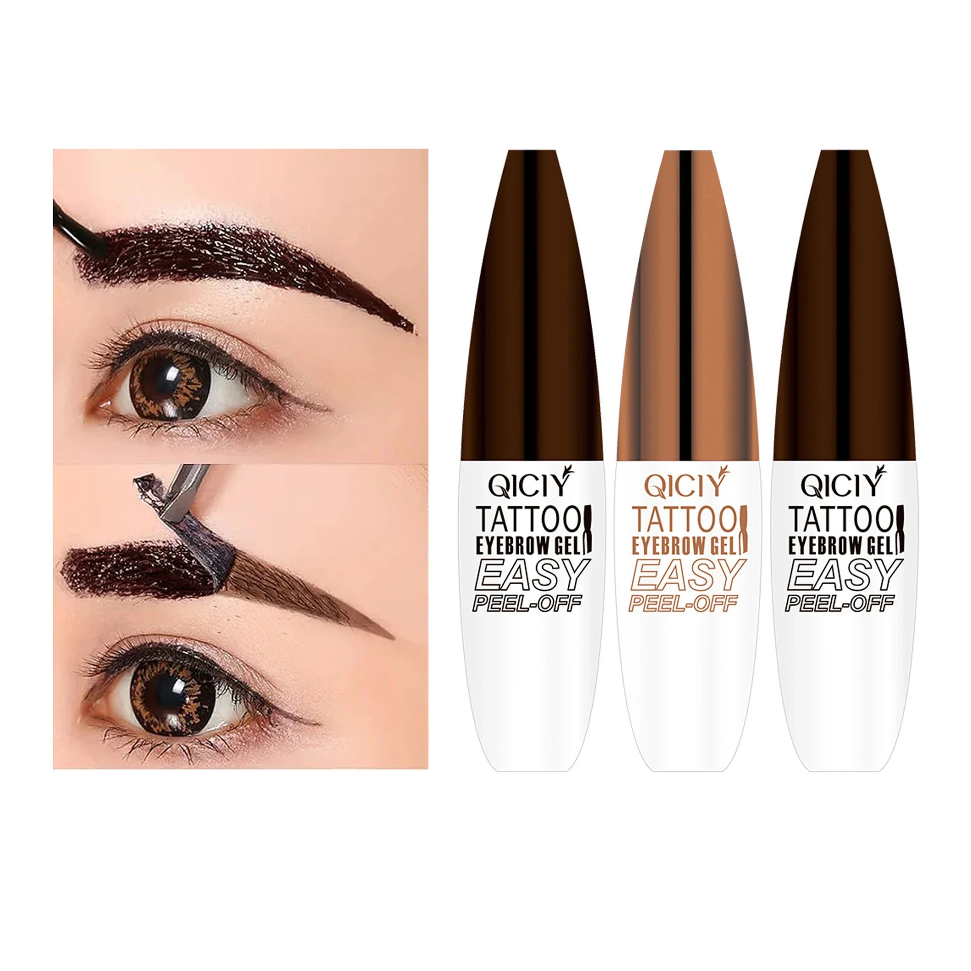 Gray Brown Easy Peel Off Eyebrow Gel Lasting 3 Days Tattoo Dye Brow Cream Transfer-proof Waterproof Eyebrow Enhancer Tint