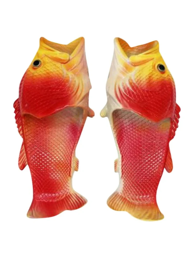 2025 pantoufles drôles pour femmes Couple chaussures chaussures de famille sandales Parent-enfant grande taille 32-46 chaussures de plage d'été pantoufles de poisson