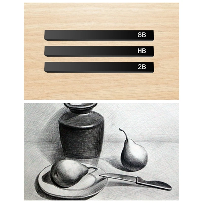 6 Pcs Professional Charcoal Compressed Square Sticks Pencils for Sketching DIY