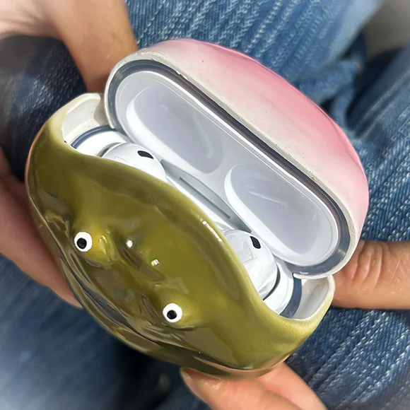 

Глянцевый защитный жесткий чехол для AirPods Pro 2/4, 3D клоун-лягушка, художественный дизайн, чехол для наушников, противоударные чехлы, устойчивые к царапинам