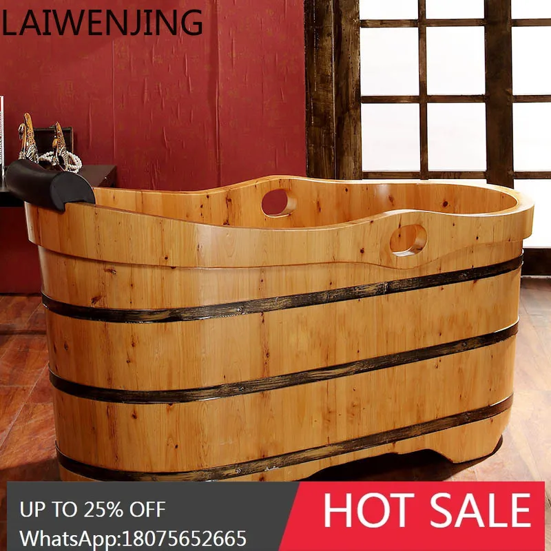 HLZ Wooden Bath Barrel Home Use Bath Barrel Adult Bathtub Wooden Bathtub Bath Basin