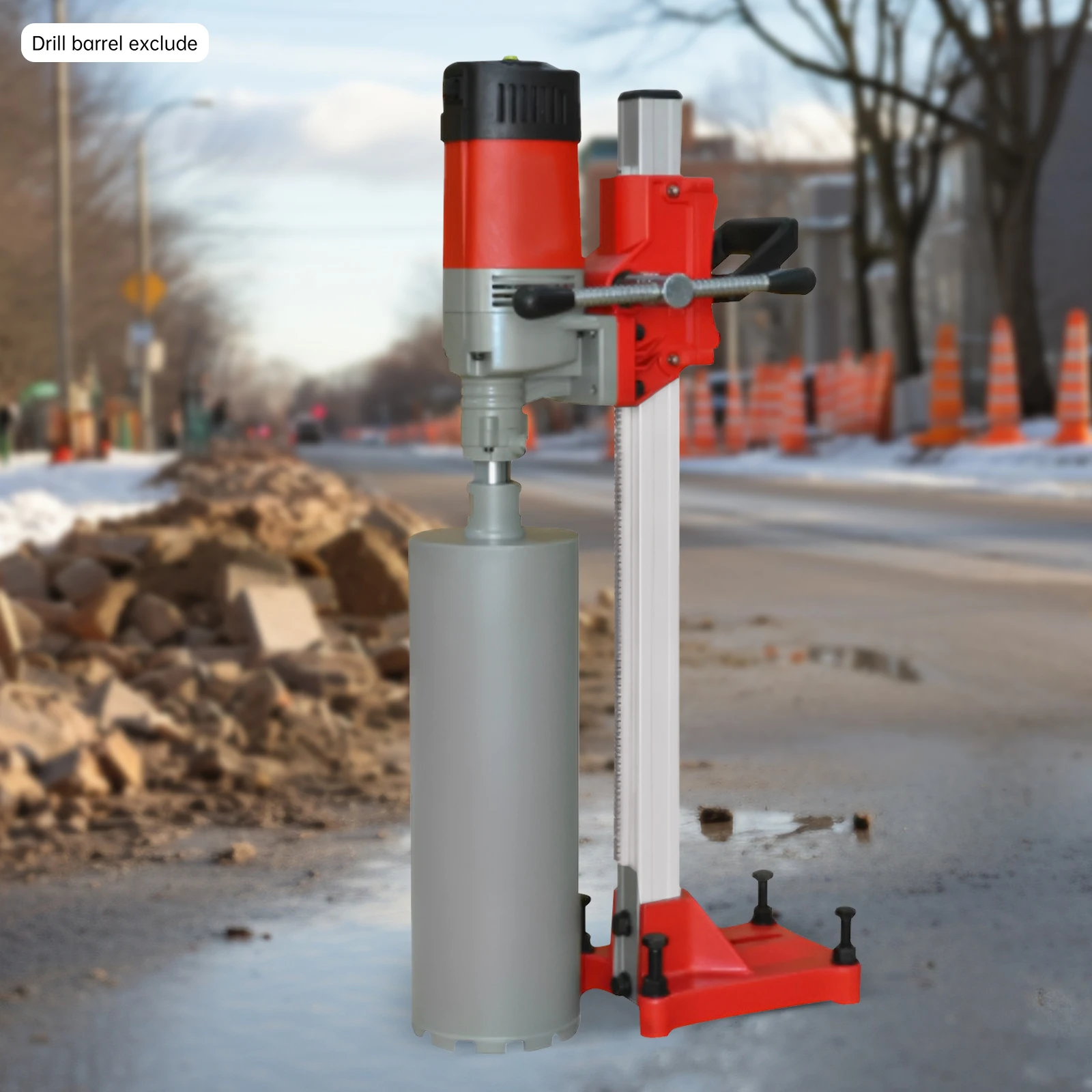 2.3KW Concrete Core Drill Rig Stand Core Drilling Machine Power Tool for Concrete and Cement Max Drilling Diameter 165MM