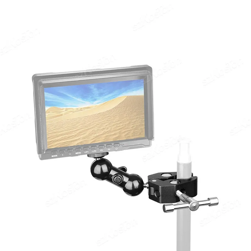 Metal Super Clamp with Mini Ball Head Quick Release Clamp Bracket Tripod Mount 1/4 3/8 Screw Clip for DSLR Camera