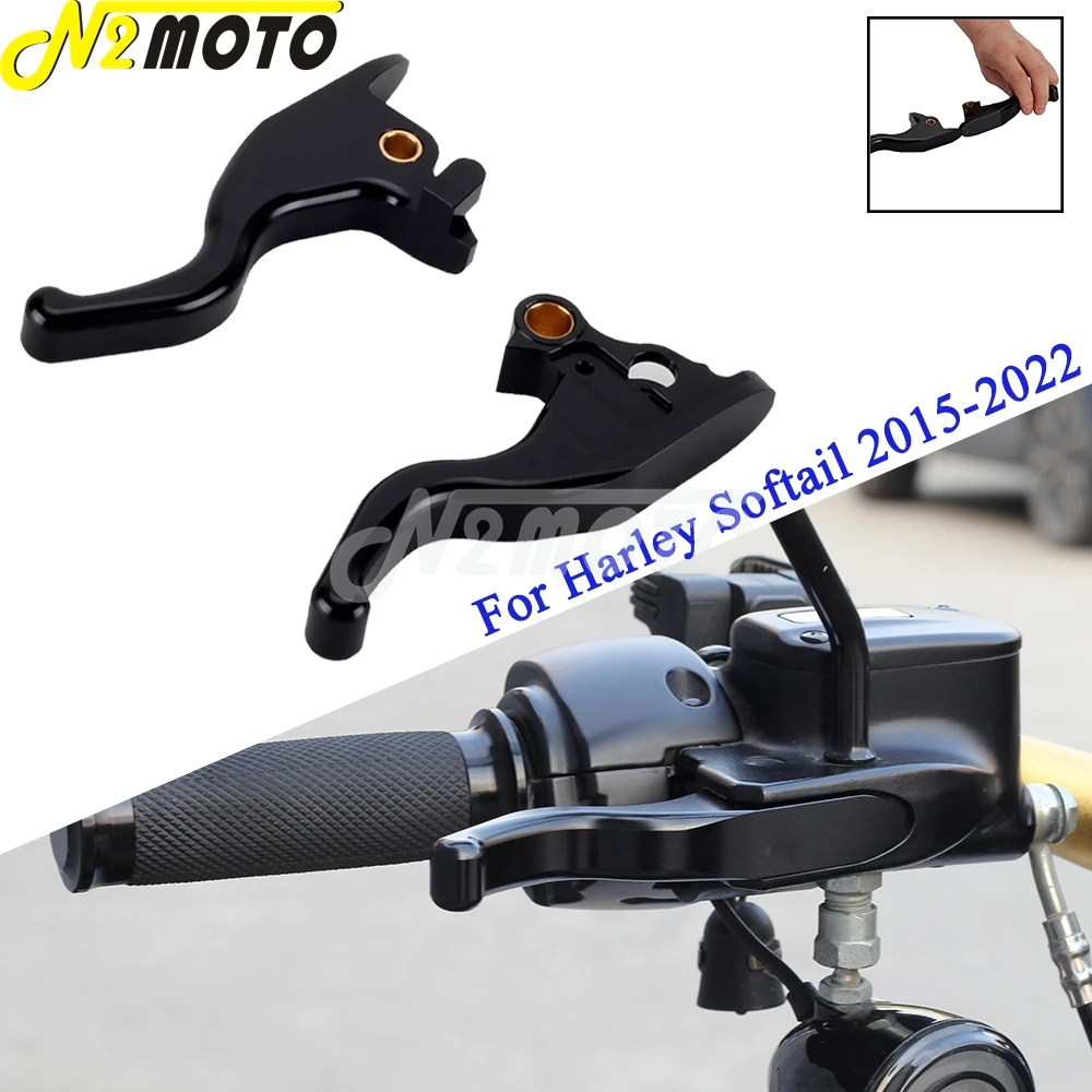 

5.3" Brake Clutch Lever For Harley Softail Street Bob Slim Heritage Classic Standard Deluxe Breakout 2015-2022 Short Hand Levers