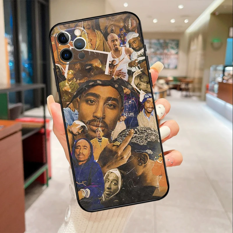 Rapper T-Tupac Shakur Phone Case For iPhone 16 15 13 11 12 14 Pro Max Mini XR X XS Max 6S Plus Cover