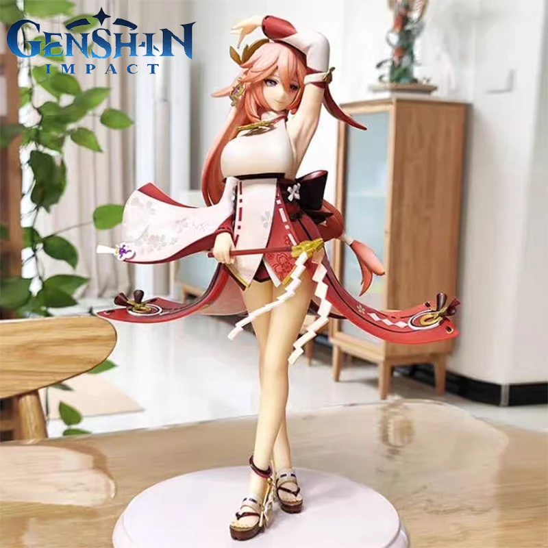 Game Genshin Impact Yae Miko Figure Sexy Girl The True Body Of Fox Action Figurine Anime Model Collection Pvc Statue Doll Toys