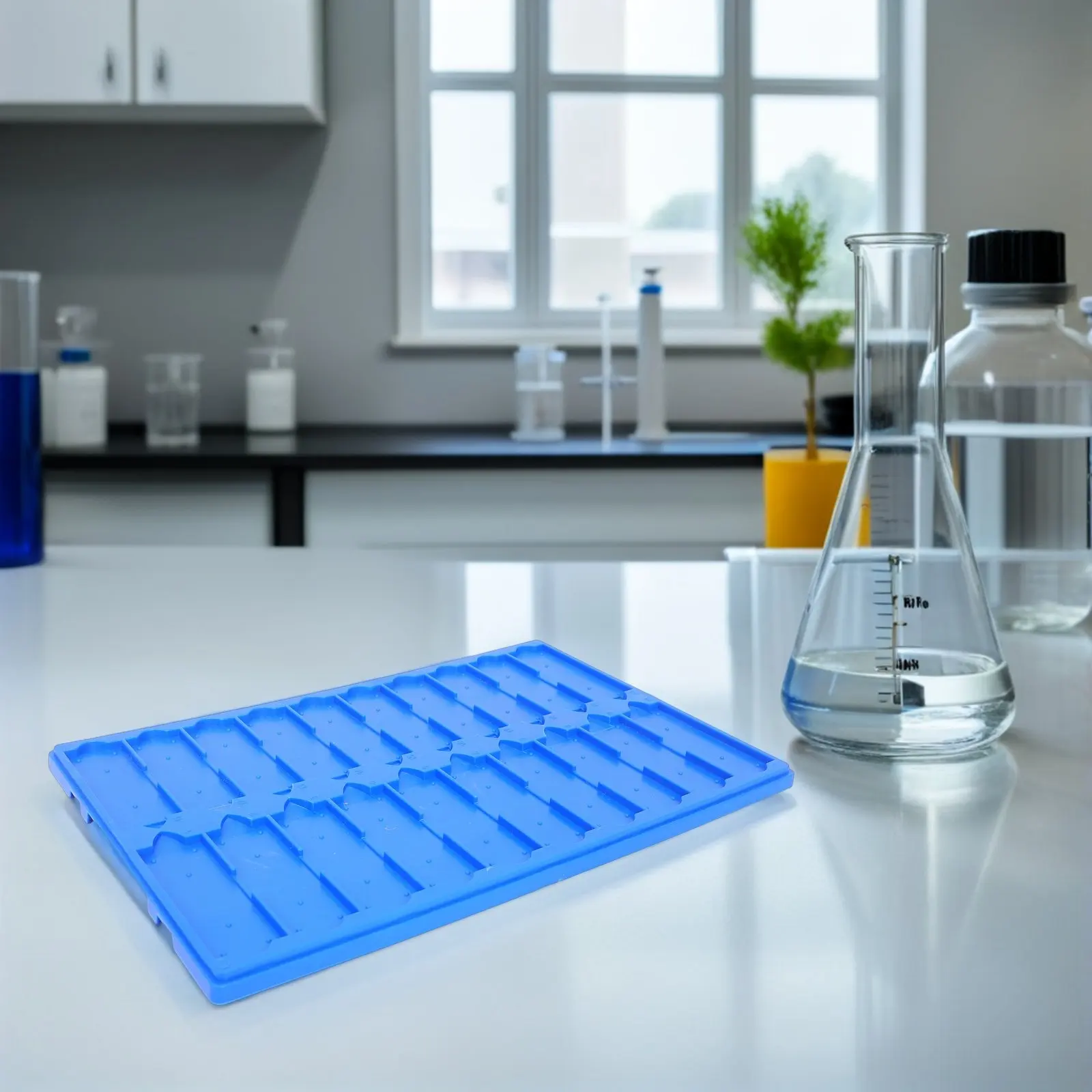 

2Pcs Microscope Slide Storage Board Drying Rack for Lab Use High Capacity Slide Holder Microbiology Cell Observation Reusable