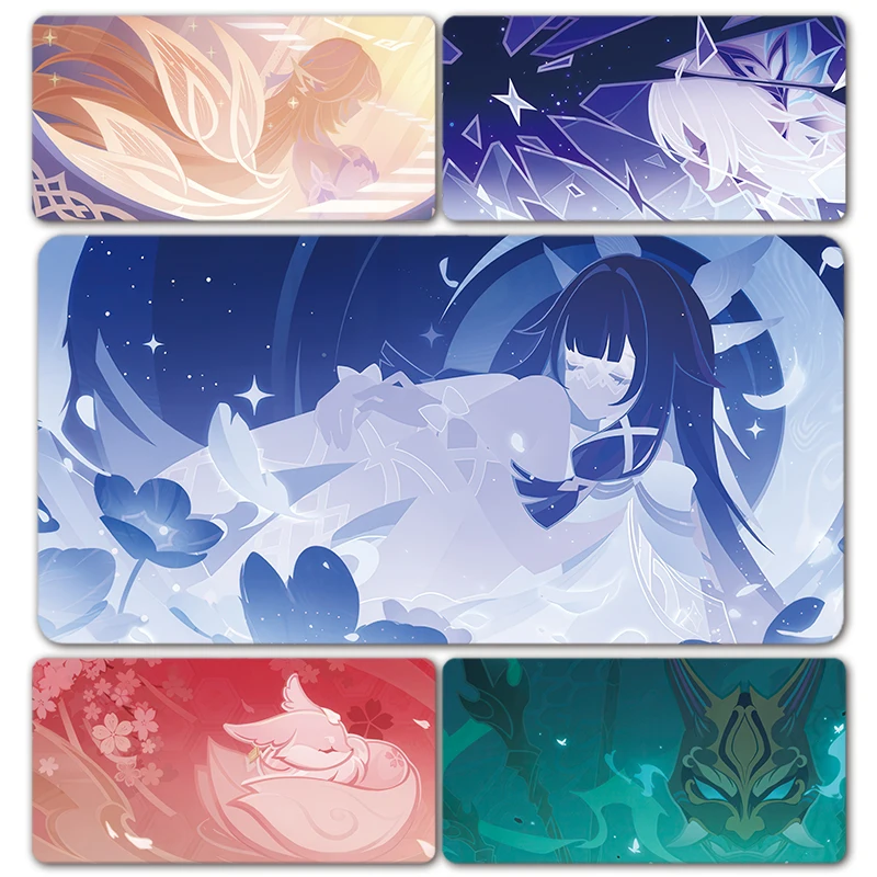 New HD Printing Genshin Impact Character Pattern Mousepad Columbina Yae Miko Skirk Laptop Gaming Mouse Pad XXL Anime Desk Mat