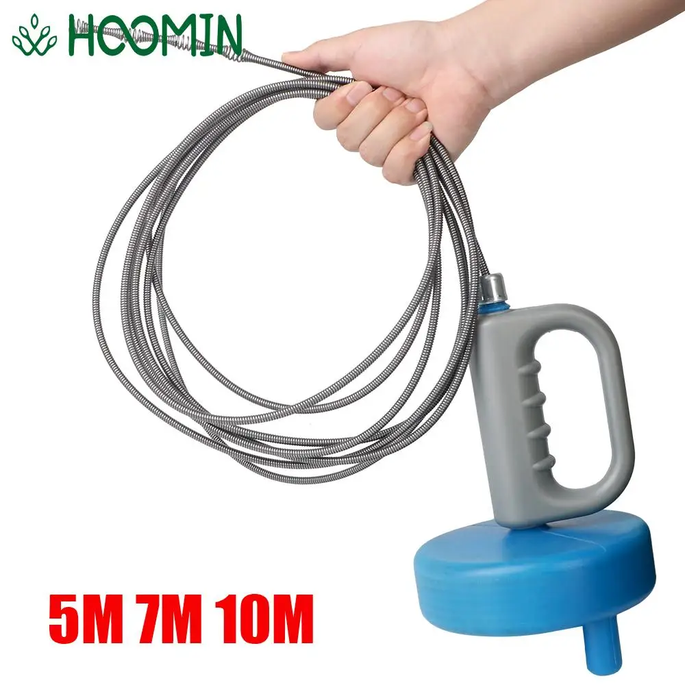 Extendable Bathroom Kitchen Cleaning Tools 5/7/10 Meters Sewer Pipe Plunger Dredge Toilet Sink Drain Unblocker Handheld