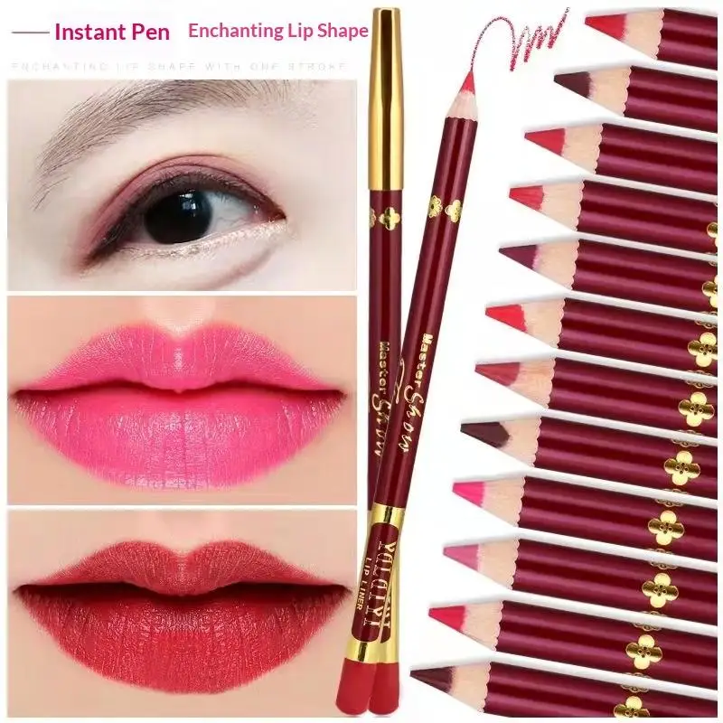 13-Color Lip Liner Pencil Waterproof Colorfast Easy For Beginners Foggy Matte Long-Lasting Lip Makeup Pen
