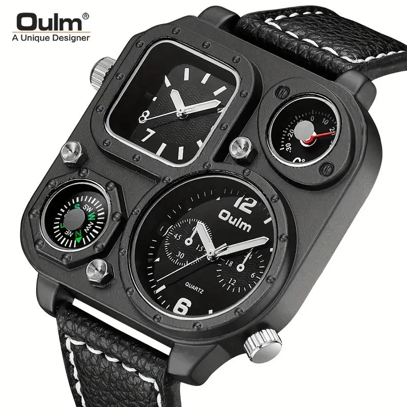 Luxurious Men's Watch with a Large Dial in European and American Style, Quartz Watch, Very Suitable as a Gift, Fashionable, Casual, and Personalized, Perfect as a Cool Street Fashion Accessory for Male Students, the Best Gift for Him