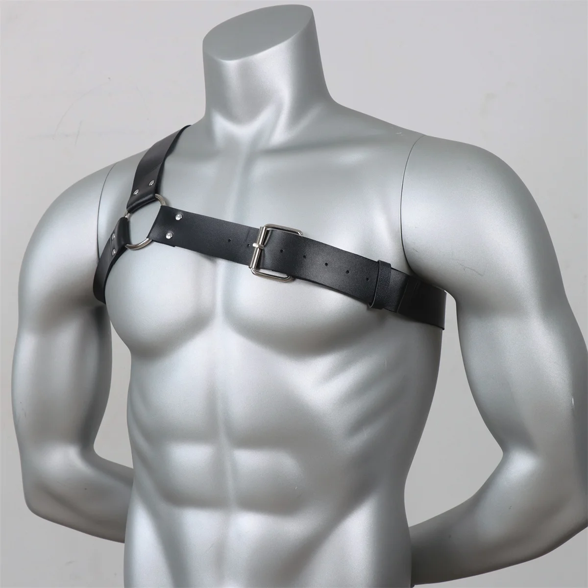 Gothic Men Leather Suspenders Belt Body Bondage Straps Fashion Adjustable Braces Suspender With Metal Clips Punk Harness Belts