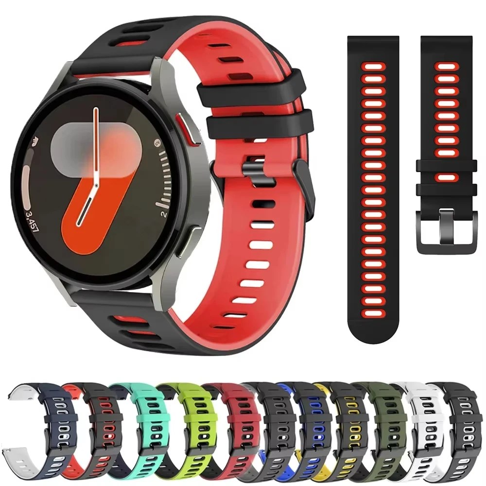 Cinturino sportivo da 20mm 22mm per Samsung Galaxy Watch 7-FE-6-5-pro-4-Classic band 40mm 44mm braccialetto in silicone huawei watch GT 5/4/3/2