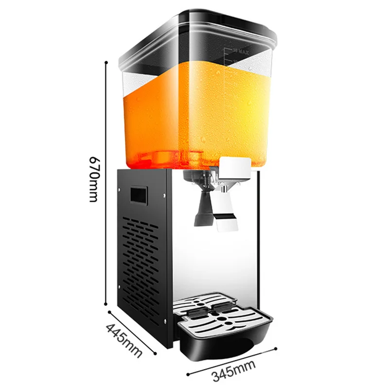 20L Commercial Use Beverage Juice Refrigeration Drink Machine Single-Cylinder Beverage Dispenser for Juice Milkshake Coffee Soda