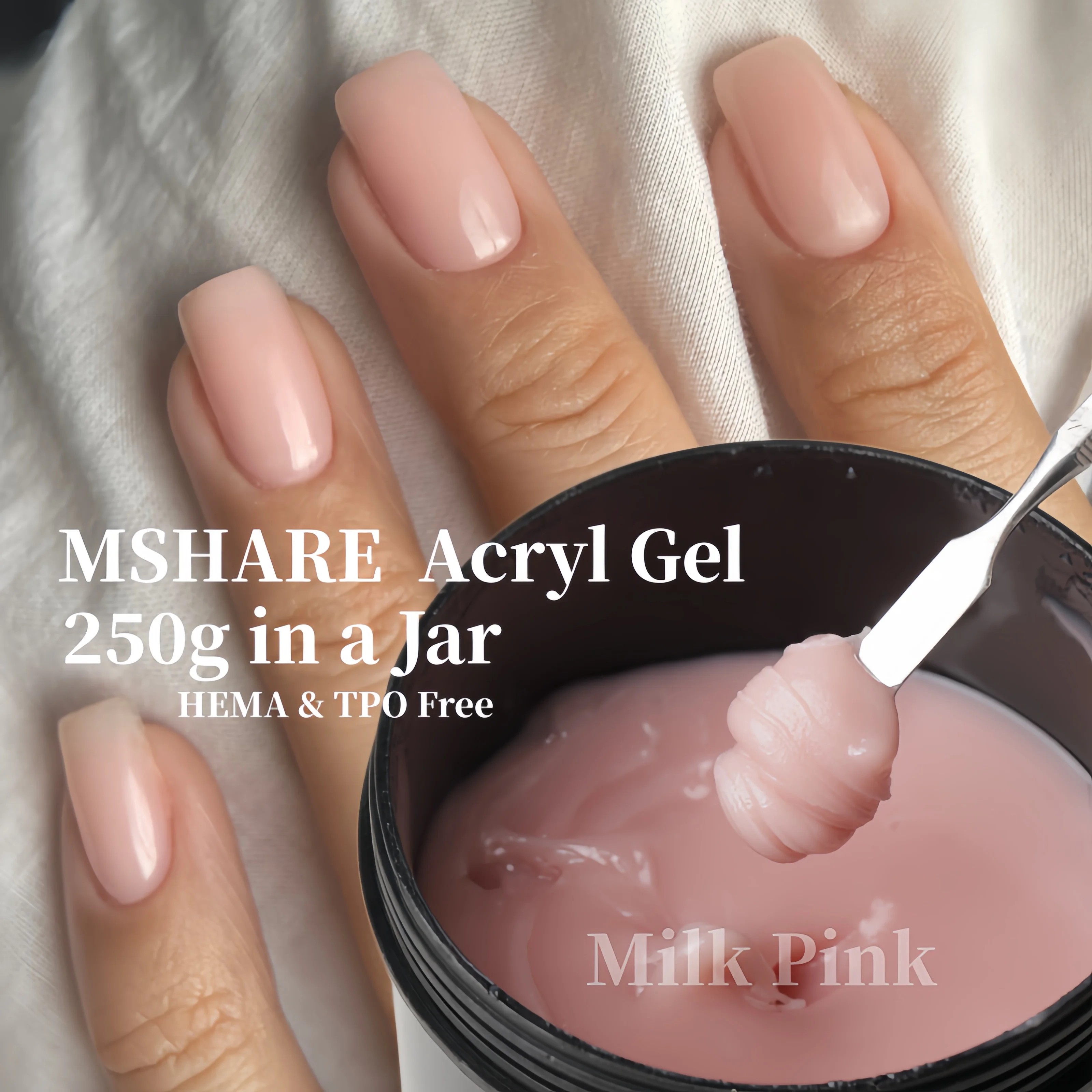 MSHARE 250g Milky Pink Acrygel Acryl Gel For Nail Extension Clear Poly Nail Gel Nude White Hema TPO Free Builder Nail Gel