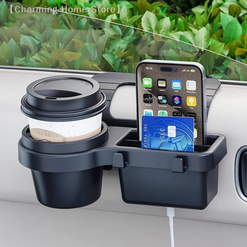 【M】Car Cup Stand Phone Holder Mount Tray Side Door Window Storage Pocket Hanging Storage Rack With Auto Interior Accessories
