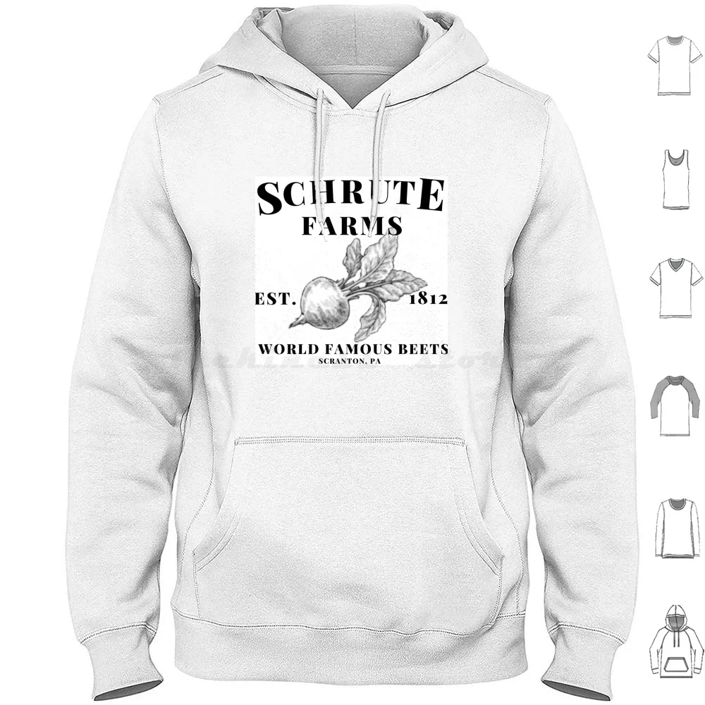 Schrute Farms , World Famous Beets! Hoodie Cotton Long Sleeve Schrute Farms The Office Dwight Schrute Beet Beets Scranton