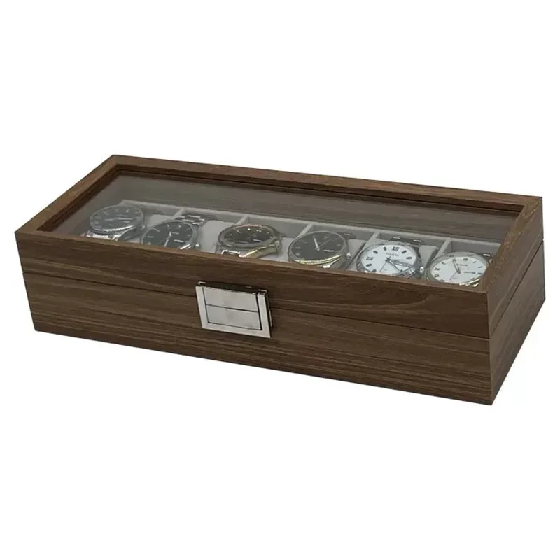 

Black Walnut Grain Wooden Watch Storage Display Box Set of 6 New Style Wooden Watch Packaging Box for Watch Lovers